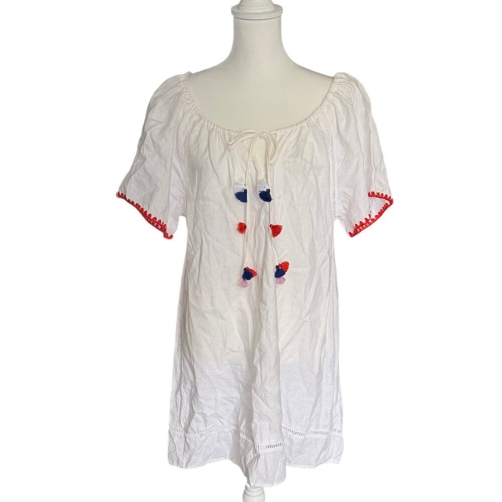 J.Crew White Linen Cotton Blend Dress Coverup Size Medium